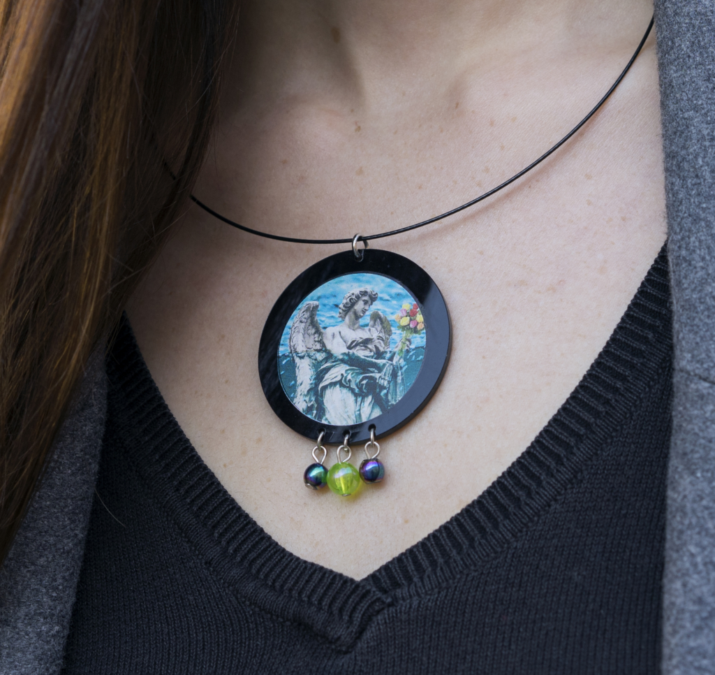 Necklace with Angel Picture Printed