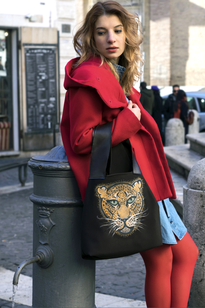 Brown Bag with Picture Painted