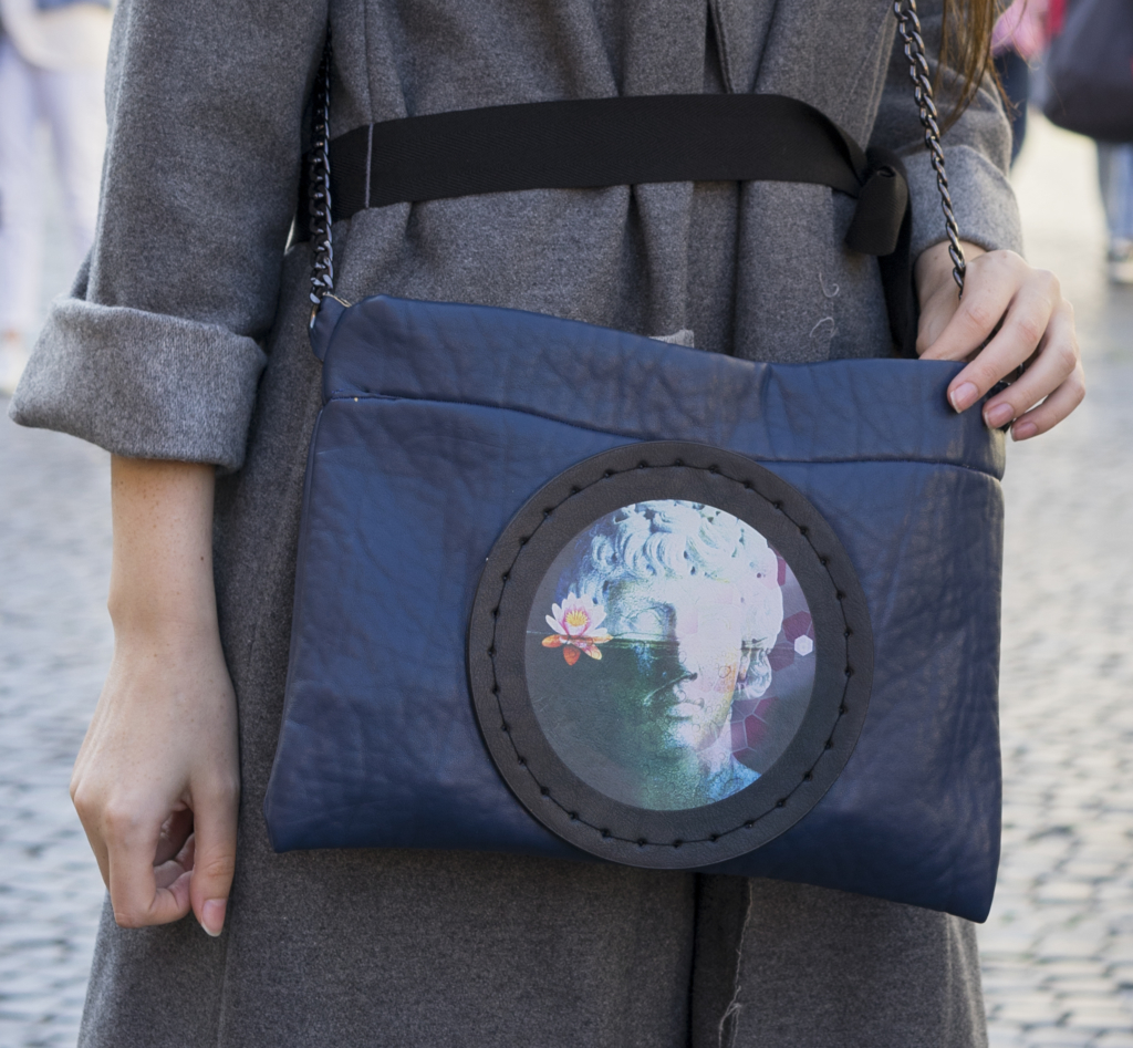 Blue Bag with Picture Printed