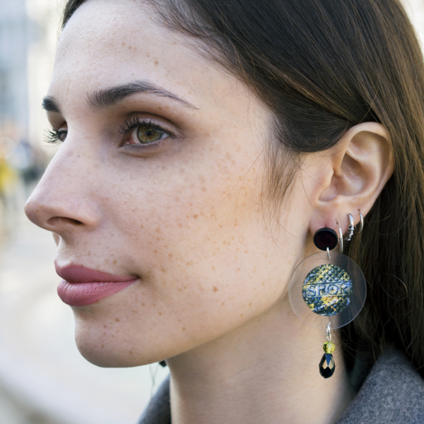 Earrings with SPQR Picture Printed